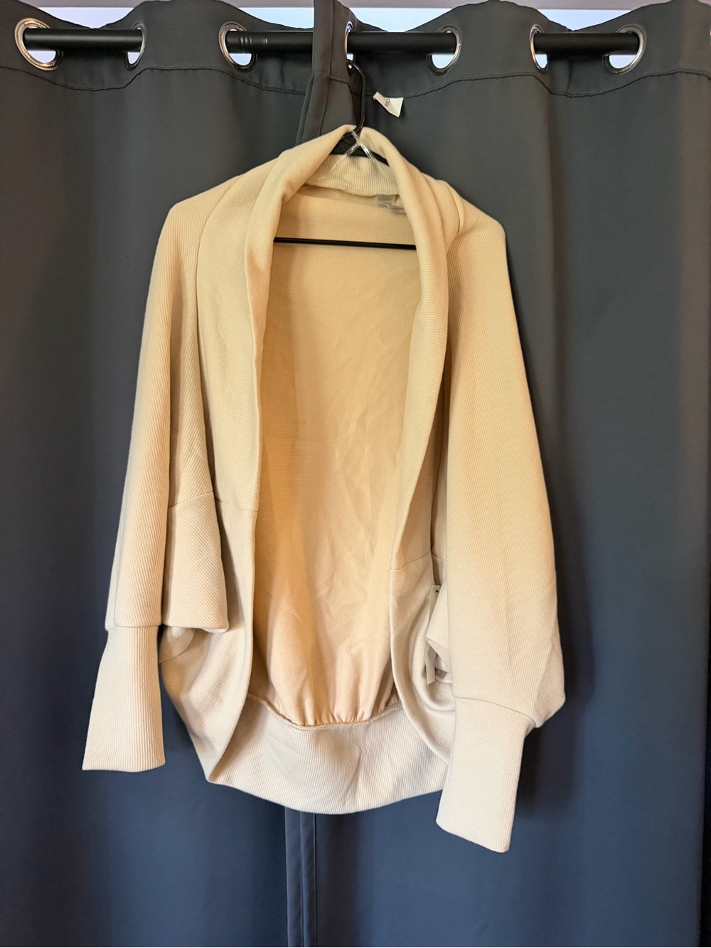 Mono B Open-Front Beige Sweater